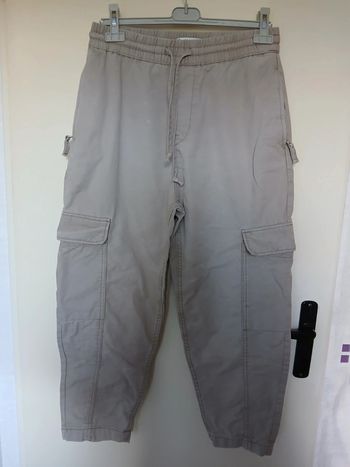 Pantalon cargo beige femme
