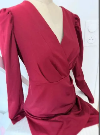 Robe rouge en velours – SHEIN