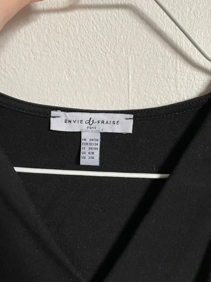 Robe envie de fraise noire avec lien beige - photo numéro 2