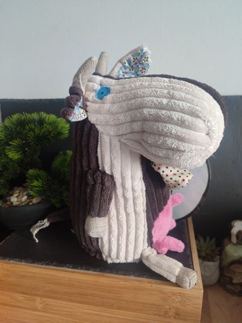 doudou vache peluche deglingos beige marron cloche rose bleu fleur yeux Milkos