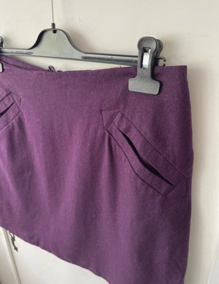 Mini jupe violette laine 42 - photo numéro 5