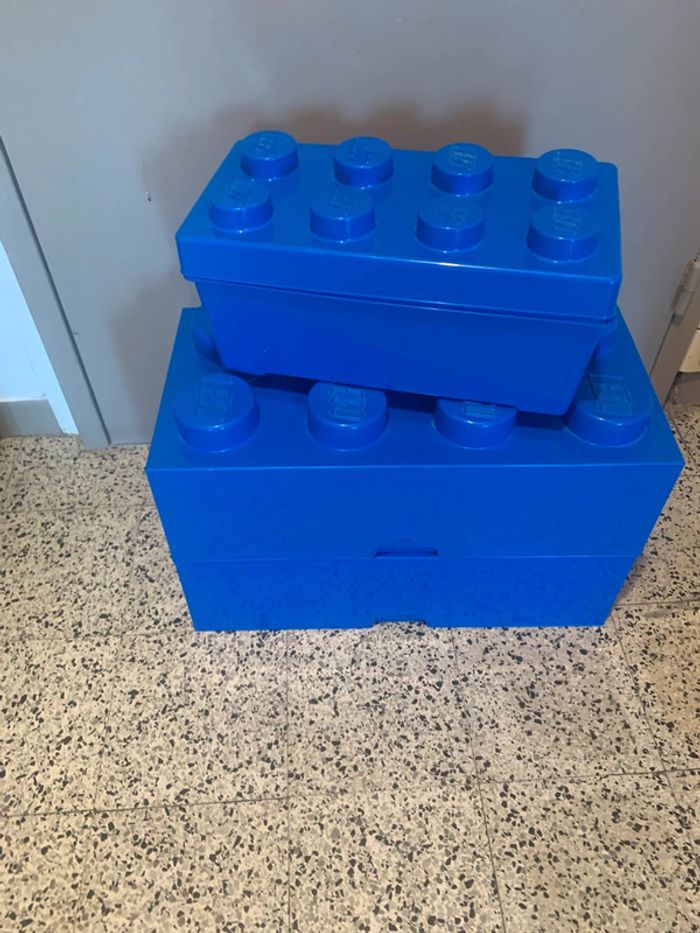 Boîte de rangement lego bleu - photo numéro 2