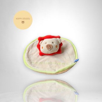 Peluche Doudou rond Lion vert rouge sucre d'orge DP205