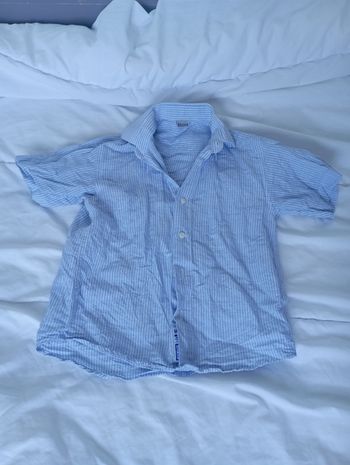 Chemise manches courtes rayée blanc/bleu Busstop 6 ans 2€5