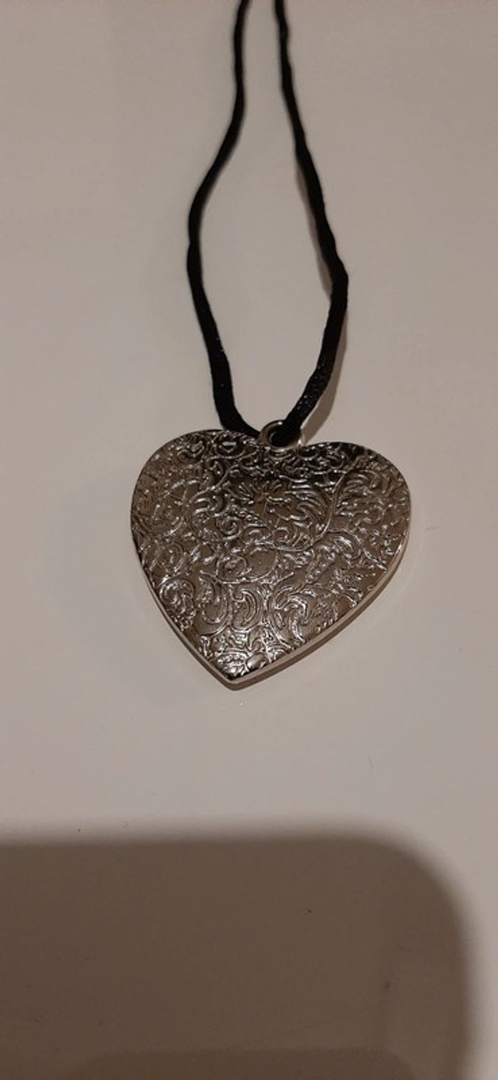 Pendentif coeur argenté femme - photo numéro 6