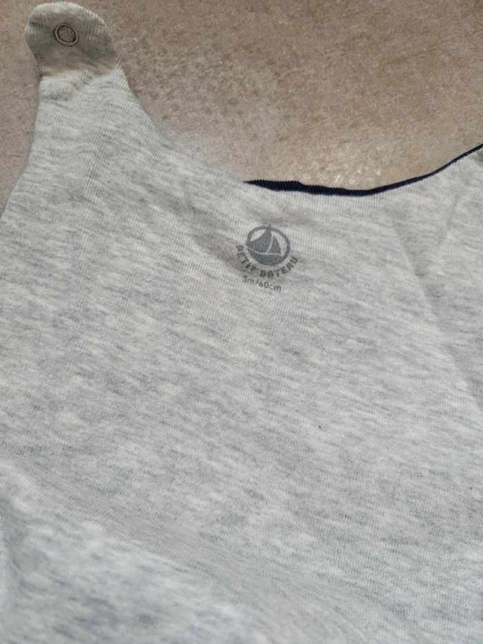 Salopette petit bateau bleu gris 3 mois - photo numéro 3