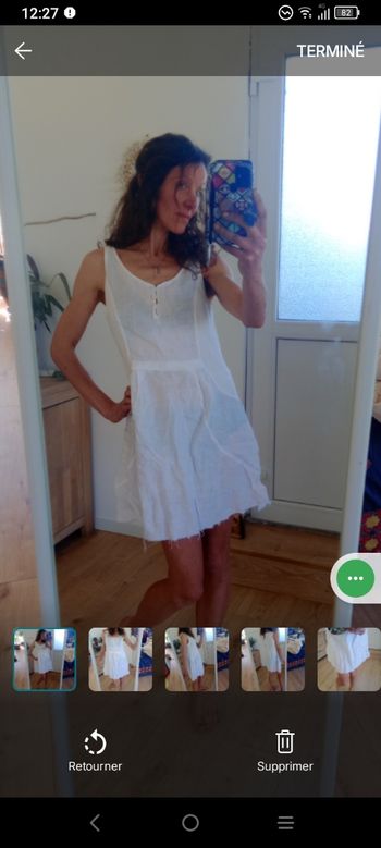 Robe 38 blanche lin c71