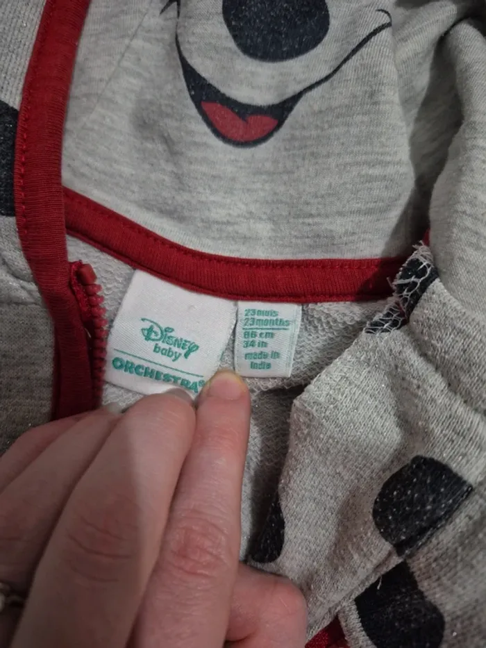 Sweat à capuche gris à pois Minnie - photo numéro 5
