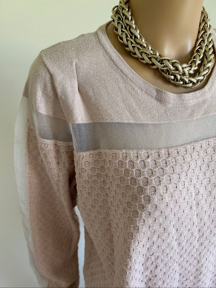 Pull rose clair à manches longues Morgan taille L bon état - photo numéro 4