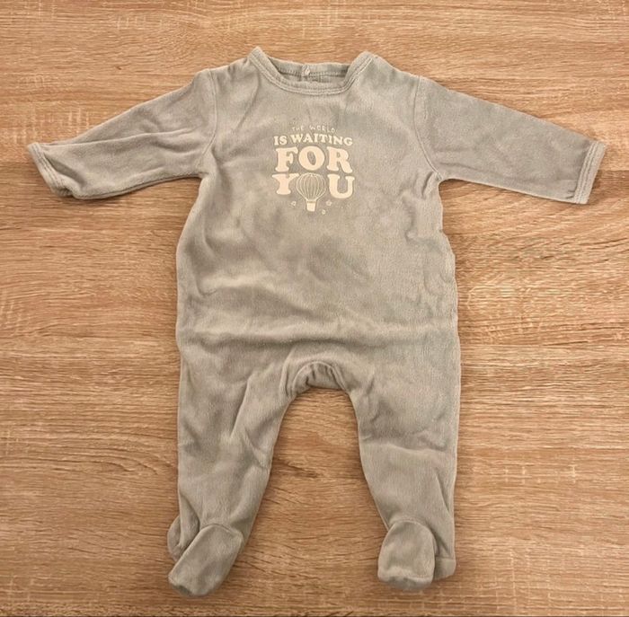 Pyjama bébé vert d'eau 3-6 mois / 62 cm