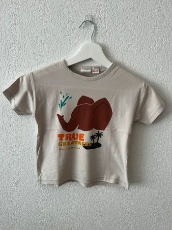 T-shirt Zara 2-3 ans – beige motif éléphant “True Greatness”