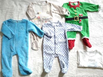 Tex lot pyjamas velours Noël polaire lutin 6 mois
