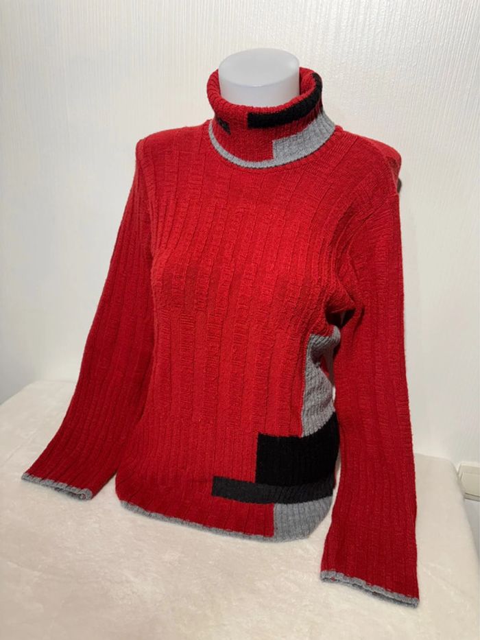 Pull col roulé chaud femme rouge DPM - Taille M - photo numéro 2