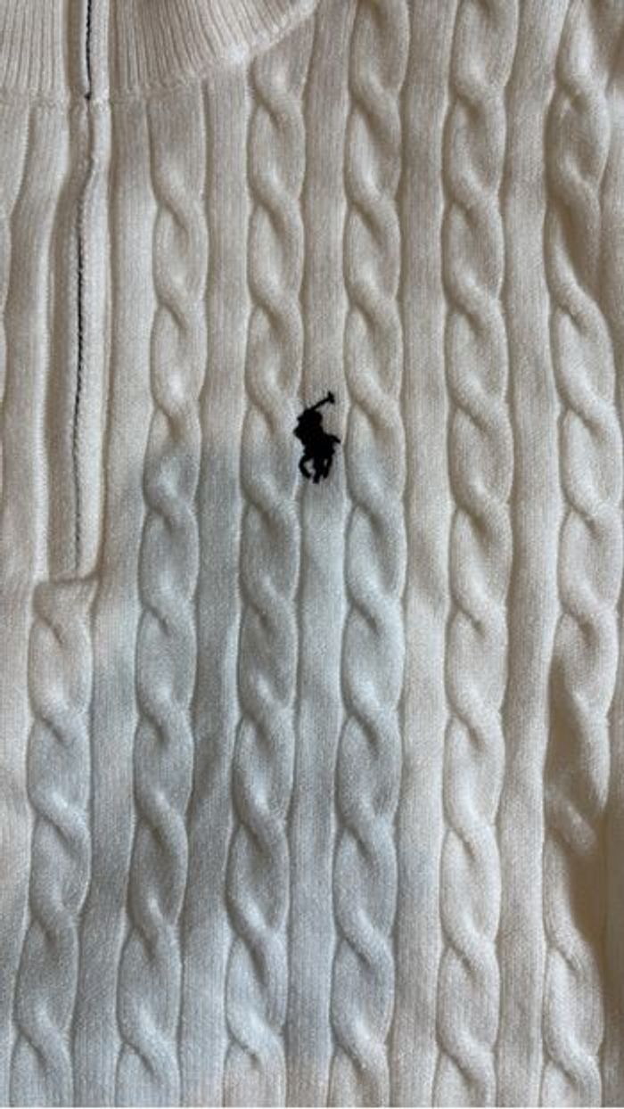 Zip torsadé Ralph Lauren blanc neuf - photo numéro 8