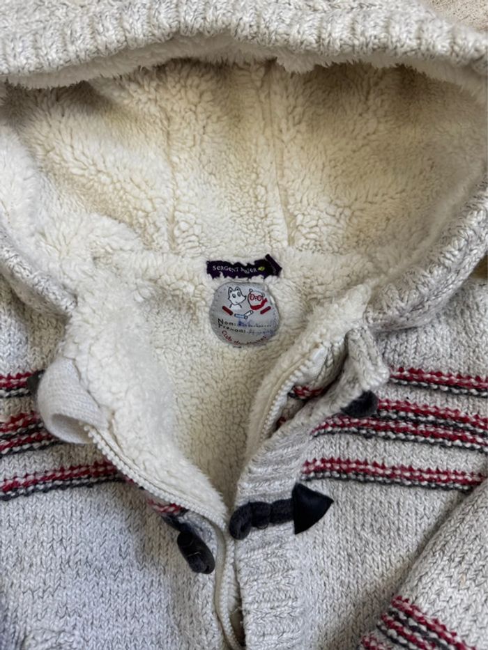 🌺Polaire veste capuche pilou pilou Sergent Major 18mois beige - photo numéro 8