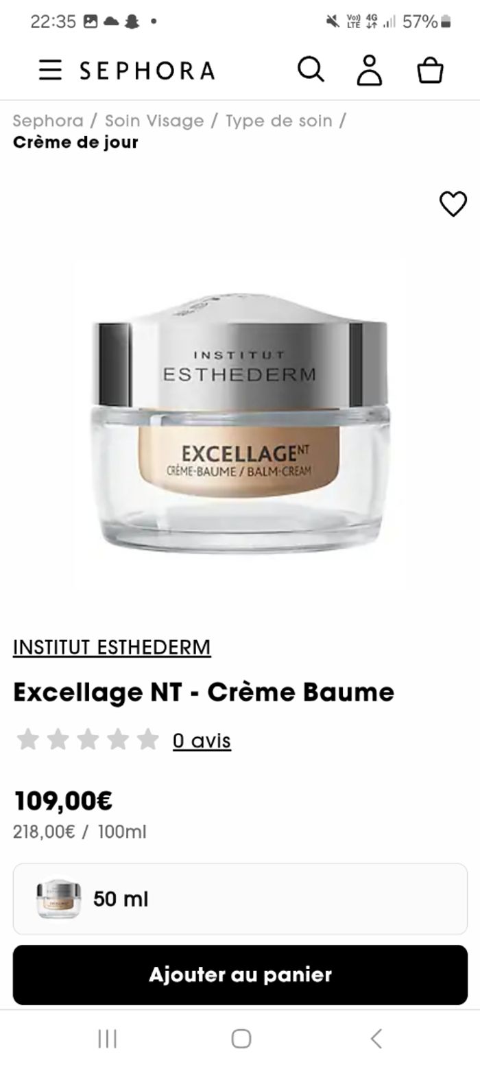 Creme baume excellage institut esthederm neuf