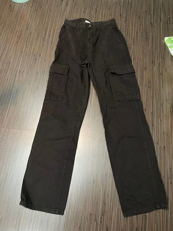 Pantalon cargo noir épais STR