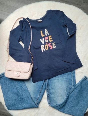 Pantalon jean fille zara 9 ans très bon état et tee shirt tape à l'oeil 10 ans
