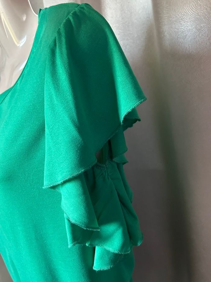 Joli t-shirt vert manches volant taille M - photo numéro 5