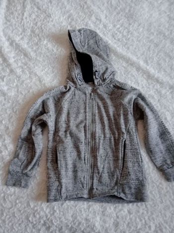 Gilet zippé gris clair chiné