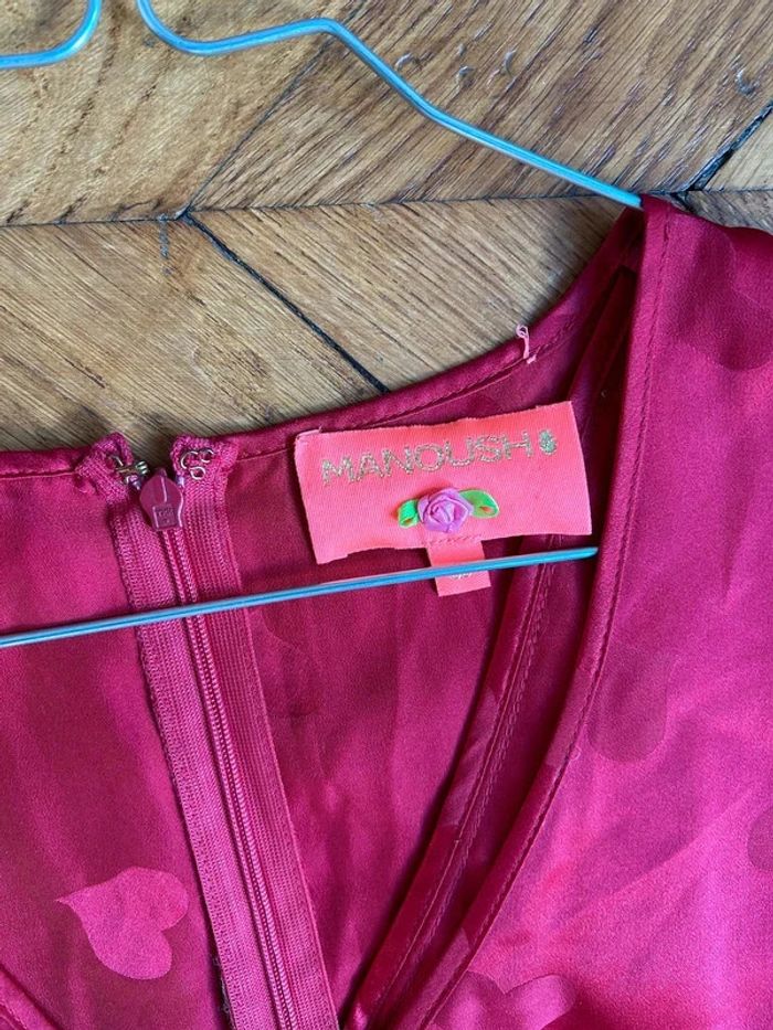 NEUVE Sublime robe 100%soie Manoush taille 38 rouge - photo numéro 7