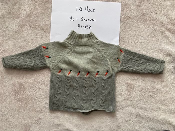 Lot de 4 gilets / pulls zippés chauds - 18 mois - Du pareil au même & autre - TBE - photo numéro 12