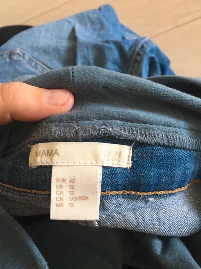 Jean de grossesse bleu coupe  7-8 T.40 H&M - photo numéro 7