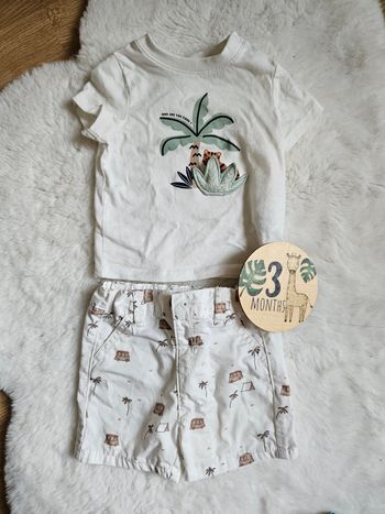 Ensemble tee shirt  + short 3 mois kiabi