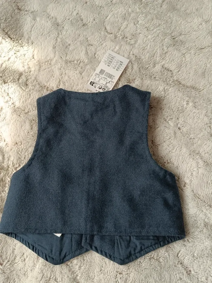 Gilet sans manches costume neuf 3 mois bleu foncé garçon - photo numéro 2