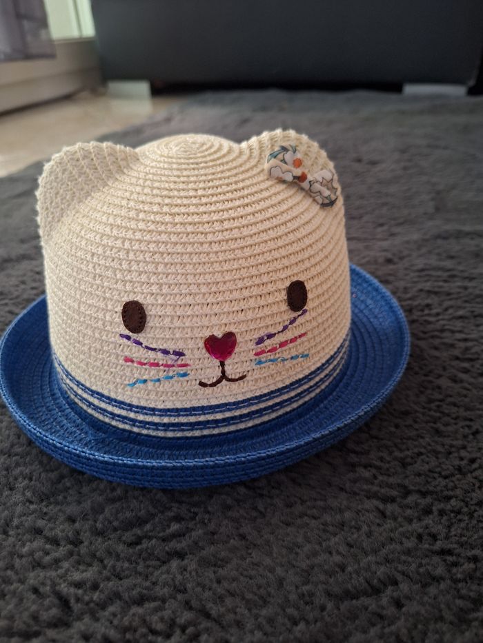 Lot de 2 chapeaux de paille enfant fille - photo numéro 2