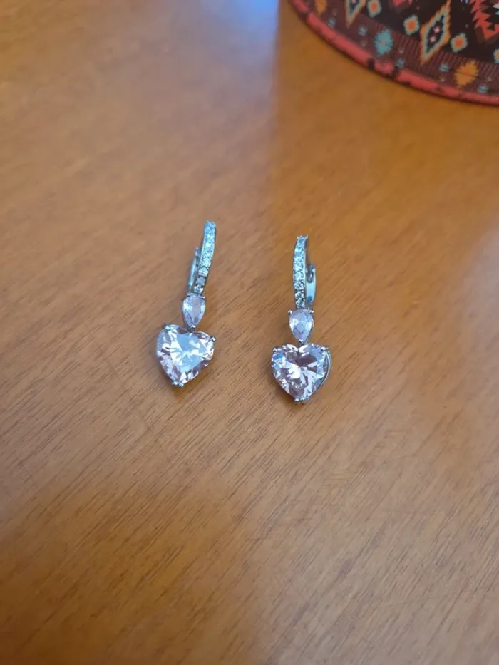 Boucles d oreilles cœur strass