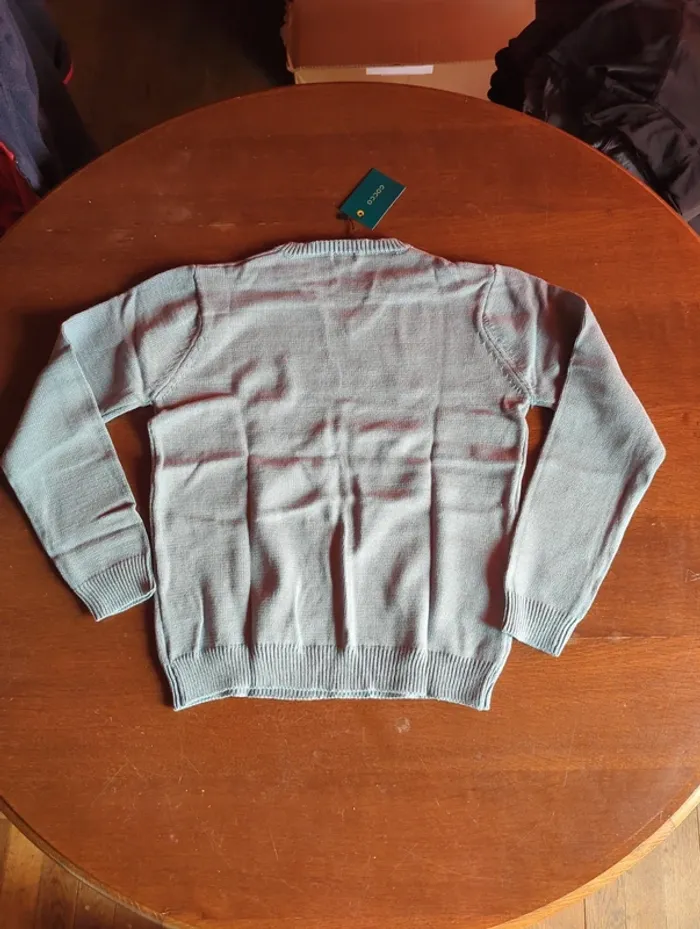 Pull turquoise clair neuf Gocco 11-12 ans - photo numéro 3