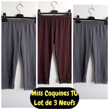 Lot 3 pantacourts neufs Miss Coquines TU