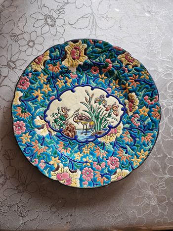 Assiette émaux de Longwy 