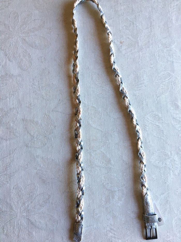 Jolie ceinture  longueur 80 cm rose/ argenté - photo numéro 2