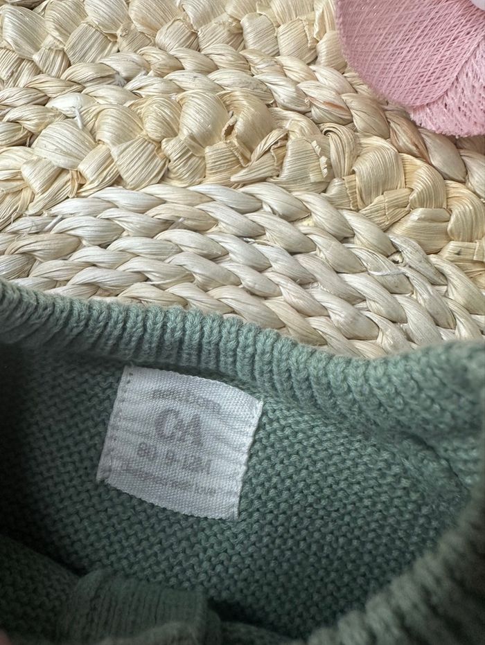 Gilet maille C&A 9-12 mois vert - photo numéro 2