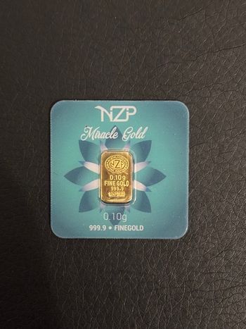 Lingot d'or 0.10g (Gold ) neuf