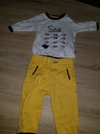 Ensemble tee shirt manche longue et pantalon 3 mois