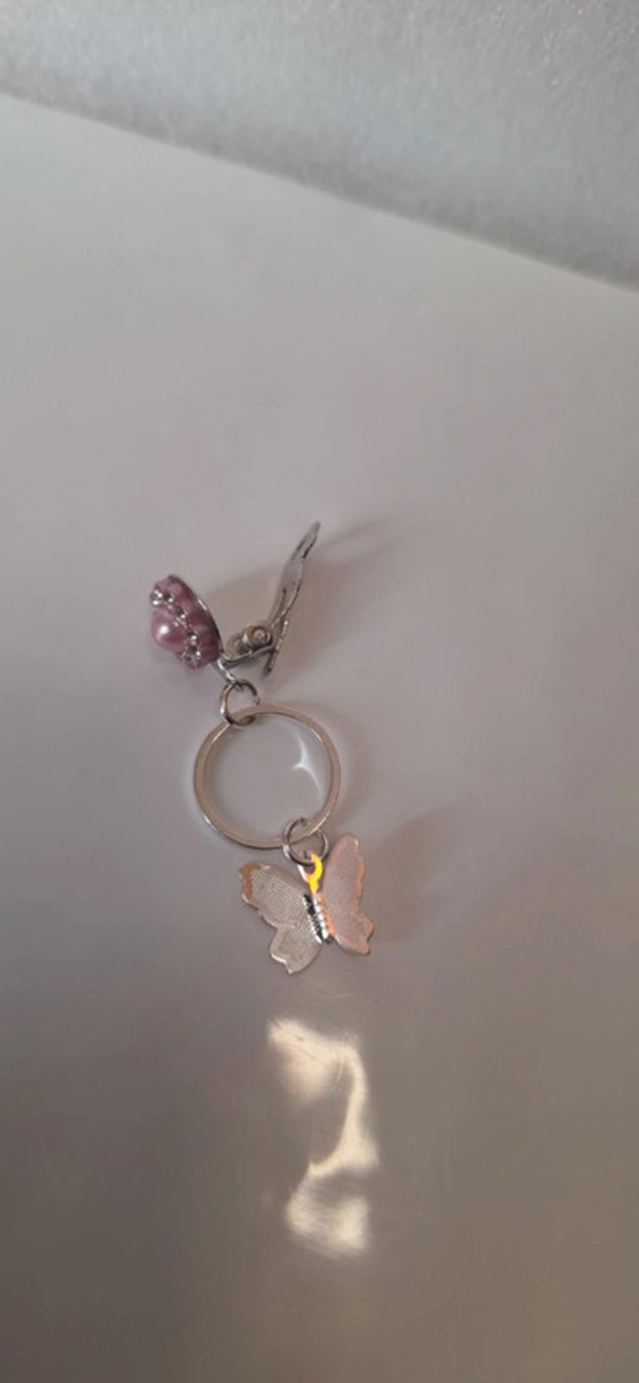 Boucles d'oreilles a clips, papillons - photo numéro 5