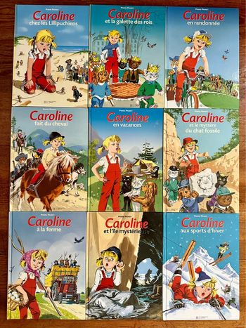 Lot de 9 livres vintage Caroline bd album Pierre Probst Hachette Jeunesse