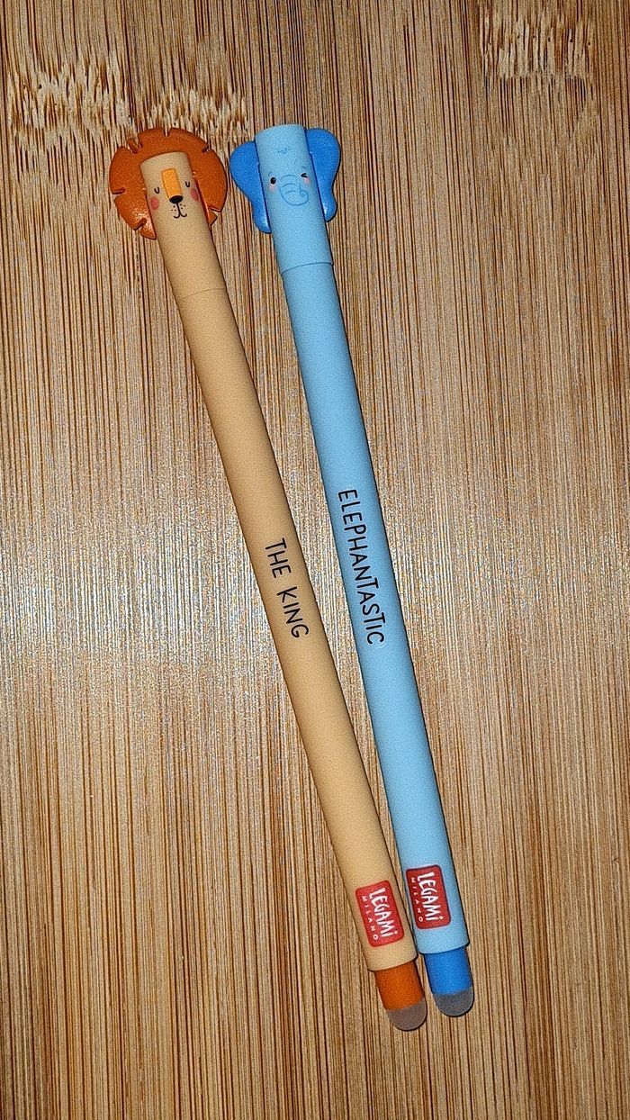 Legami Éléphant 🐘+ Lion 🦁Savane 2024 = 2 Stylos Effaçables Neufs