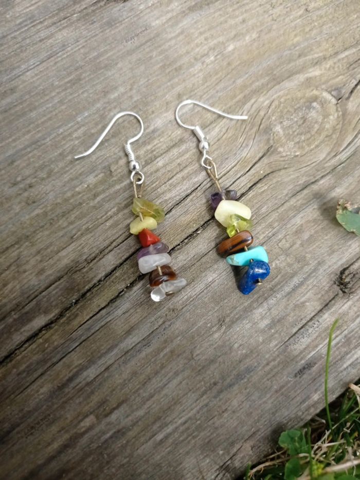 Boucles d'oreilles pierres naturelles - photo numéro 3