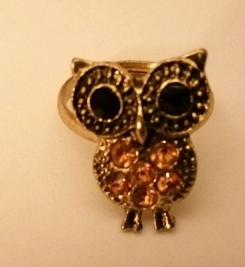 Chouette bague hibou dorée