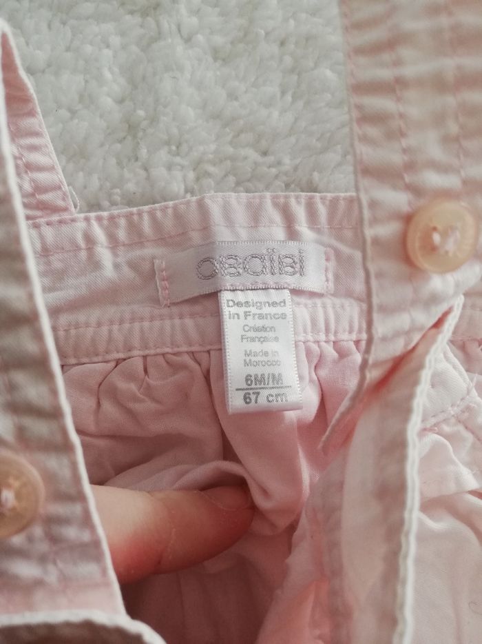 Robe rose à bouton fille 6 mois obaïbi - photo numéro 2