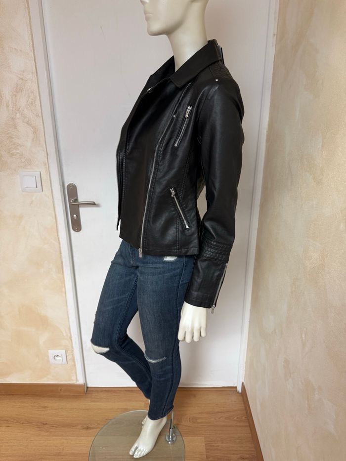 Veste biker ONLY – Taille 38 / M– Neuf avec étiquette – Noir - photo numéro 9