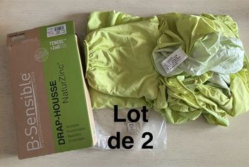 Lot 2 draps housse alèse 2 en 1 - 190 X 70