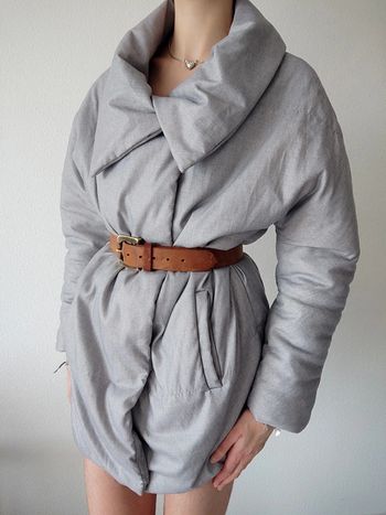 Manteau veste matelassé épais argenté col / Camaïeu - 38/M à 40/L oversize, 42/XL à 44/XXL