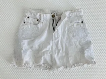 Mini jupe blanche en jean denim blanc neuve