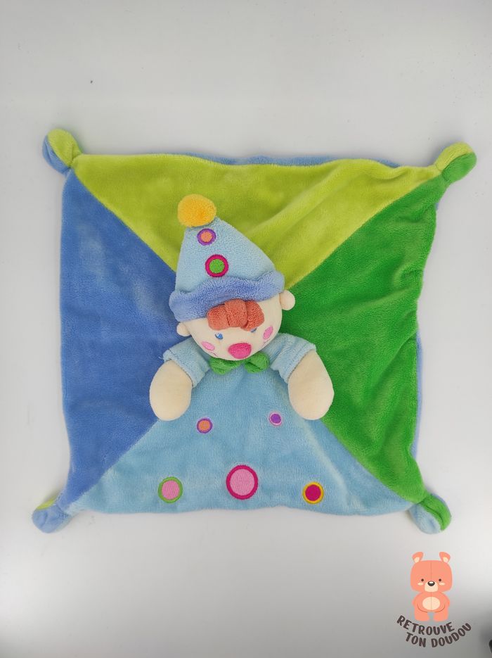 Doudou plat garçon lutin bleu Mots d'Enfants