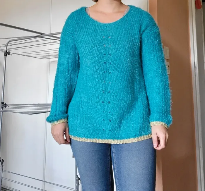 Pull fin col rond
